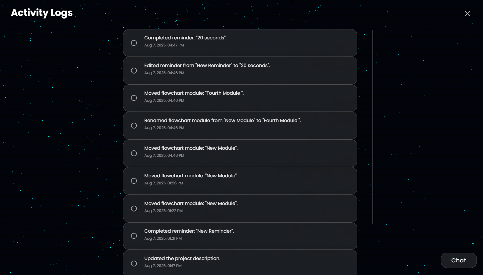 Active logs feature